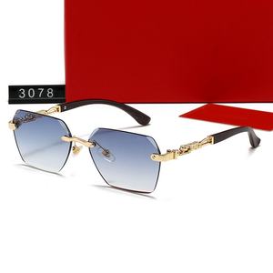 Erkek ve kadın Trendy çerçevesiz güneş gözlüğü UV400 optik lensler moda sürüş ve tatil gözlük - Product Image 2