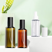 Bouteille cosmétique PET en plastique Fine Mist Spray 100ml 150ml 200ml Vert Ambre Mat Noir Couvercle Soins de la peau Emballage Pompe Bouteille Blanc