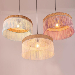 Minimalist Design Rattan Raffia Chandelier Round Pendant <b>Light</b> For Living Room <b>Dining</b> Room Bar Soft Furnishings Showroom - Product Image 5