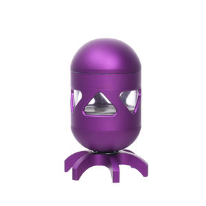 Nouveau broyeur de tabac broyeur de métal 63mm - 4 couches torpille rotatif gyroscope broyeur de fumée en alliage d'aluminium avec lumière LED - Product Image 2