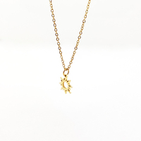 Pendentif en forme de soleil personnalisé en acier inoxydable pour femme à la mode, vente en gros, cadenas, or rose, acero inoxidable