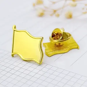 Hot Sale Metall einfach Gold Land nationale Freundschaft leere Flagge Anstecknadel Druck gravierte Logo Abzeichen Brosche