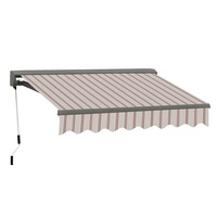 Auvent d'extérieur pare-soleil rétractable, bras pliant électrique en aluminium robuste, Semi-Cassette