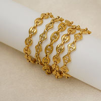 Bracelet en acier inoxydable en forme de chiffres, électroplaqué, nouveau style européen et américain 2024, bijoux minimalistes à la mode, unisexe
