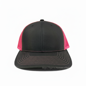 Gorras de camionero de lona de pana vaquera de calidad ajustable carbón/N. Cierre de plástico en blanco de malla Rosa Unisex moda al aire libre - Product Image 1