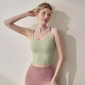 <span class=keywords><strong>Reggiseno</strong></span> sportivo estivo da donna, lungo, sexy, con schiena scoperta, per Pilates <span class=keywords><strong>e</strong></span> Yoga, ad alto sostegno, antiurto, con spalline incrociate, per la corsa - Product Image 4