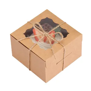 Pencere ile ücretsiz örnek biyobozunur ambalaj kağıt Kraft suşi kutusu
