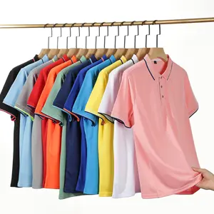 Polo personalizzata estate essenziale Casual, vestibilità regolare e traspirante tinta unita, Polo da uomo con collo a bottone in tessuto morbido