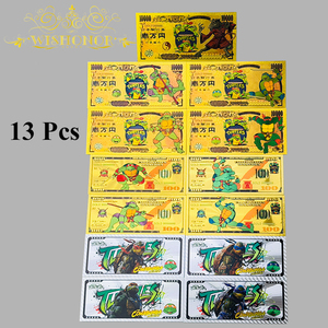 13 Tipi di Banconote delle Tartarughe Ninja Giapponesi con Placcatura in Oro per Regali Aziendali - Product Image 1