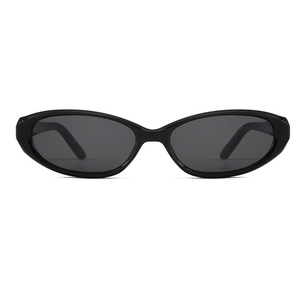Retro Oval <b>Sunglasses</b> Black Frame PC Material UV400 Women's Fashion Sunshades Type 3 Transmittance - Product Image 4