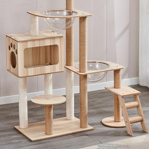 Multi-livello 2 ciotole 2 posatoi gatto condominio gatto arrampicata torre con scala per gatti - Product Image 5