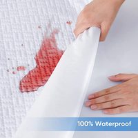 Protège-matelas imperméable en coton tricoté délavé à la pierre avec fermeture éclair, anti-bactérien, anti-acariens, lavable en machine, tapis pliable