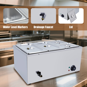 Bain-marie électrique à grande capacité et réponse rapide à la température, idéal pour les cantines et les cuisines d'hôtel, avec réduction sur les achats en gros - Product Image 4