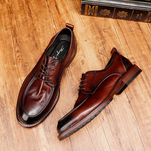 Chaussures Oxford à lacets en cuir véritable personnalisées pour hommes, pour les occasions de mariage, de bureau et d'affaires - Product Image 5