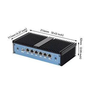Intel Core i3 i5 i7 Mini <span class=keywords><strong>PC</strong></span> 6 RJ45 i211 <span class=keywords><strong>Ethernet</strong></span> LAN Ordinateur sans ventilateur Win11 Ubuntu <span class=keywords><strong>Portable</strong></span> Pfsense Soft Firewall Router - Product Image 4