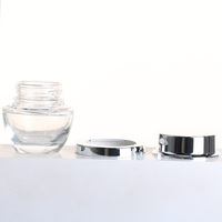 Pot en verre de luxe de 50g, personnalisable, de différentes couleurs, transparent, rond, avec couvercles, pour crèmes, argenté, à bas prix