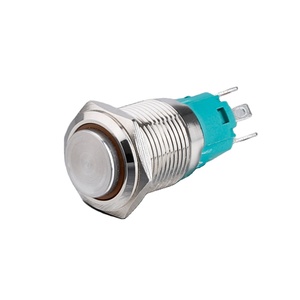 Ring <strong>Illuminated</strong> 16mm <strong>Push</strong> <strong>Button</strong> High <strong>Round</strong> <strong>Push</strong> <strong>Button</strong> 5A 24V Waterproof <strong>Push</strong> <strong>Button</strong> - Product Image 1