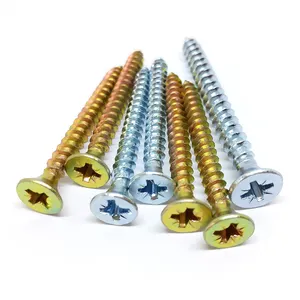 Tornillos de accionamiento Pozi planos, cabeza Din 7962, Yzp Csk, tornillo de yeso, tablero de yeso, tornillos chapados en Zinc