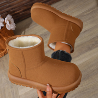 Bottes de neige chaudes pour femmes, doublées de fourrure, antidérapantes, à semelle épaisse, bottes d'hiver à la cheville