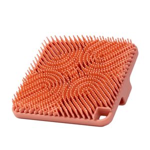 New Silicone Bath & Shampoo Brush with Hanging Strap and Suction Cup Octagon Body <b>Scrubber</b> & Scalp Massager for Adults - Product Image 2