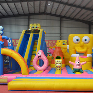 Parque Acuático Inflable con Tobogán de Personajes de Dibujos Animados en Colores Brillantes, Combinación de Juegos Inflables para Niños para Diversión al Aire Libre - Product Image 1