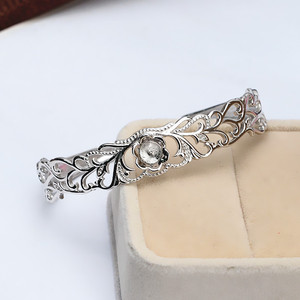 Pulsera Retro de Plata S925 para Mujer, Moderna, con 8-9 Perlas, Accesorios de Joyería DIY, Soporte Vacío 480 - Product Image 2