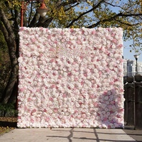 Vente chaude Personnalisé 5D Soie Artificielle Rose Fleurs Mur Toile de Fond Toucher Naturel pour Halloween Graduation Fête des Mères