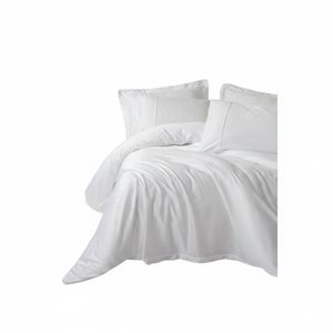 Juego de Funda Nórdica Doble de Satén Sedoso Blanco de Algodón, Tamaño King/Twin, con Patrón Sólido Tejido para Edredón de Cama, Ideal para el Hogar y Bodas - Individual - Product Image 2