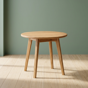 <b>Solid</b> Teak <b>Round</b> <b>Dining</b> Side <b>Table</b> with Five Angled Legs Contemporary Design Eco-Friendly Durable <b>Dining</b> Room Furniture 2-Seater - Product Image 3