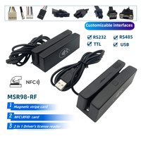 Lector de Tarjetas sin Contacto con Banda Magnética MSR y NFC, Puerto Serie, GPS Tracker ABS FUWEI, RS232/RS485 TTL, Datos Encriptados, 13.56MHz, 0-3m