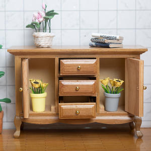 Nuevo Modelo de Mueble de Madera en Miniatura para Casa de Muñecas, Escala 1:12, Gabinete de Dos Puertas y Tres Compartimentos, Adorno de Bolsillo para Casas de Muñecas - Product Image 3