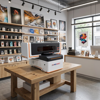 Impresora UV Plana A4 con un Solo Cabezal de Impresión DX7, Impresión CMYK, Blanco y Barniz, Máquina de Impresión de Botellas y Cilindros con Servomotor