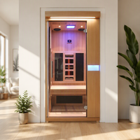 Sauna infrarouge moderne SS-100G pour 1 personne en cèdre rouge, spectre complet, faible EMF, chauffage écologique, panneau de commande vapeur sèche 220V