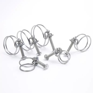 Collier de serrage <span class=keywords><strong>double</strong></span> fil en acier inoxydable 304 poli Sanxing, réglable (pouces et métrique), pour tuyaux – Approvisionnement direct usine, OEM disponible - Product Image 2