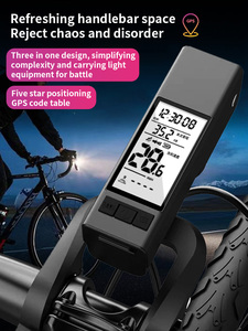 防水バッテリー駆動LED自転車ヘッドライトGPSフロントライトホーン3-in-1ワイヤレスコンピューター<span class=keywords><strong>MTB</strong></span>バイクスピードメーター懐中電灯 - Product Image 3