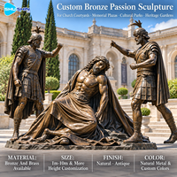 Sculpture biblique en bronze de la Passion, moulée à la cire perdue, groupe de figurines de Jésus, statue religieuse personnalisée pour église, cour commémorative