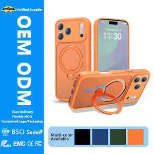 Easy Clean <b>PC</b>+TPU Magnetic Phone Case 360° Adjustable Ring <b>Stand</b> Anti-Slip Shell OEM Custom Logo Bulk Factory Wholesales - Product Image 1