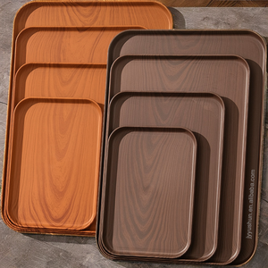 Multi-Function Plastic Serving Platter Rectangle Shape Sustainable Solid Pattern Decorative Tray Home Dishwasher <b>Safe</b> Deluxe - Product Image 2