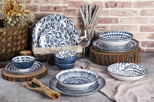 Vajilla de cerámica de alta calidad con diseño azul, vajilla de estilo chino de gama alta, plato de cerámica para el hogar - Product Image 6