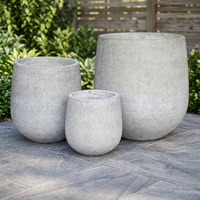 Pots de fleurs et jardinières élégants en ciment, revêtement poudré, pour intérieur/extérieur, écologiques, avec trous de drainage, pour la maison - Vente chaude