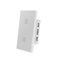 Sakelar Lampu WiFi 2 Gang Standar AS 10A 125V CETLus FCC ID Panel Sentuh dengan Terminal Tembaga 12-14AWG untuk Kabel Hotel