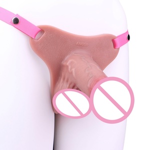 Pantalon en cuir avec pénis creux portable en silicone, pantalon à pénis simulé, faux pénis portable pour lesbiennes - Product Image 1