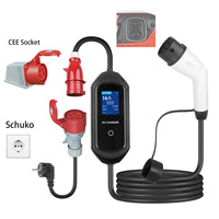 Chargeur EV portable OEM ODM 16A 32A 3.5KW 7KW GBT Type 1 Type 2 avec prises EU UK AU pour Tesla et véhicules électriques domestiques