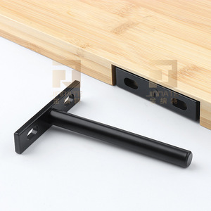 Kinnet Wall Mount <b>Bracket</b> T-Shaped <b>Black</b> Iron Partition Support Hardware Accessory - Product Image 2