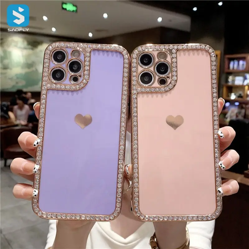 Luxury Glitter Shine Crystal Diamond Phone Case For Iphone 13 12 11 Pro Max Xr Xs Max 8 7 Girl Phone Cover