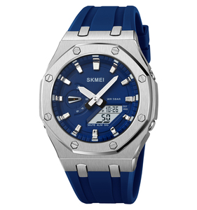 SKEMI 2243 haute qualité double Movt alarmes montres quotidiennes en Silicone Reloj montre à Quartz numérique pour hommes - Product Image 4