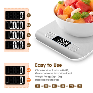 Báscula de Cocina Electrónica Digital de 11 lb con Función de Tara, Funciona con Batería, Peso Máximo 10 kg - Product Image 4