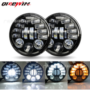 Jeep Wrangler Headlight 5.75 Inch H4 Bi Xenon <b>Projector</b> <b>Led</b> Lens Integrated High Low Beam - Product Image 4