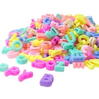 Lot de 10 perles lettres en acrylique 10x12mm, couleur macaron, pour bijoux DIY, perles faites à la main, trou droit 8x2mm, perles lâches pour décoration