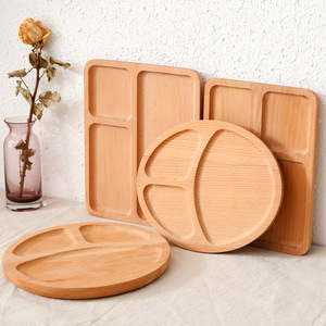Japanese Beech Wood <b>Tray</b> Rectangular With Handle For <b>Tea</b> Coffee Hotel Restaurant Serving <b>Trays</b> Solid Color - Product Image 4